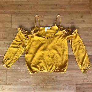 Yellow Ruffle Cold Shoulder